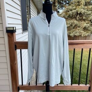 FootJoy Pullover Mens Large Light Blue Gray Half Zip Golf Performance FJ